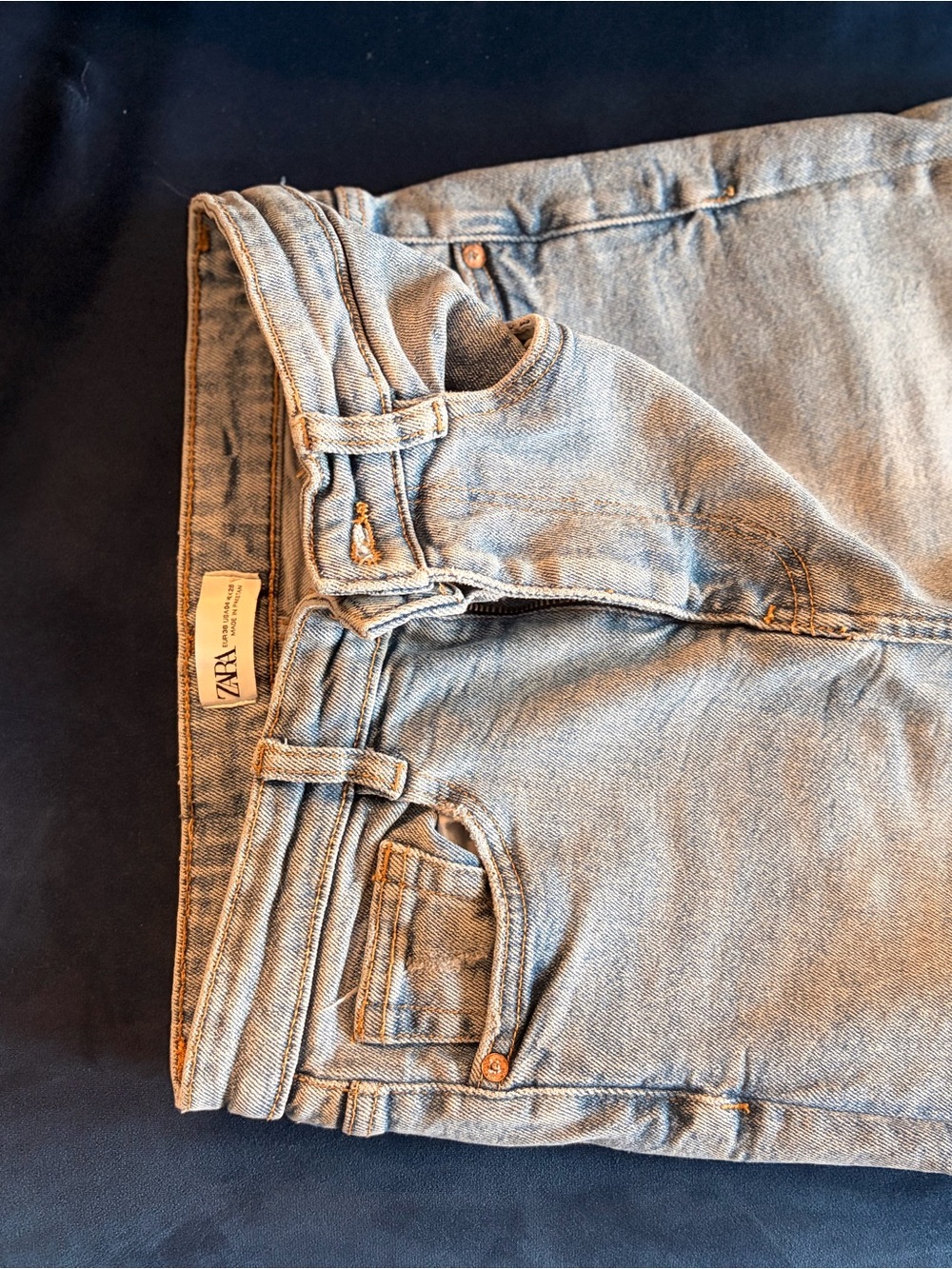Zara Pale Blue High-Waist Denim Jeans